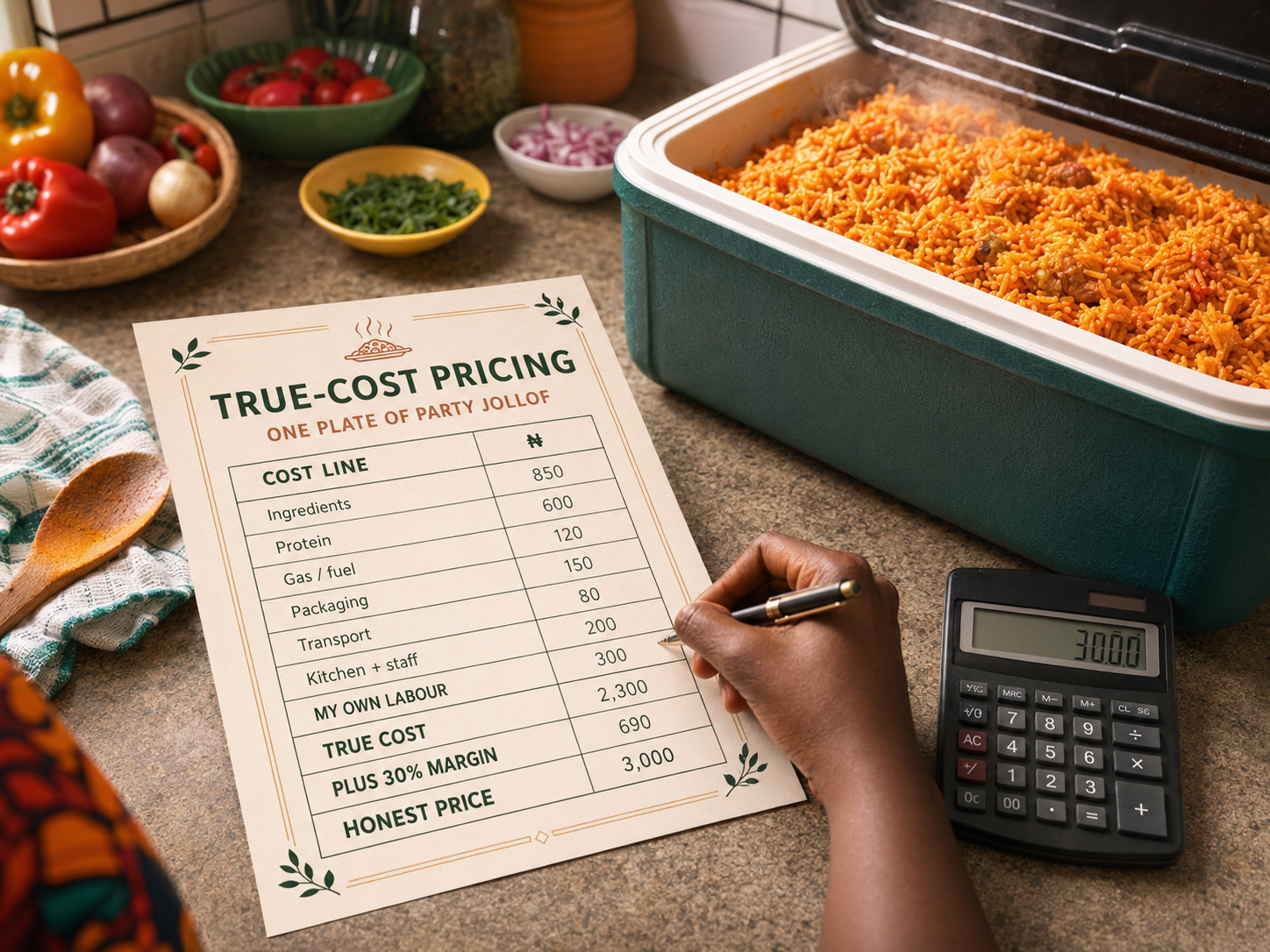 The True-Cost Pricing Sheet, included free