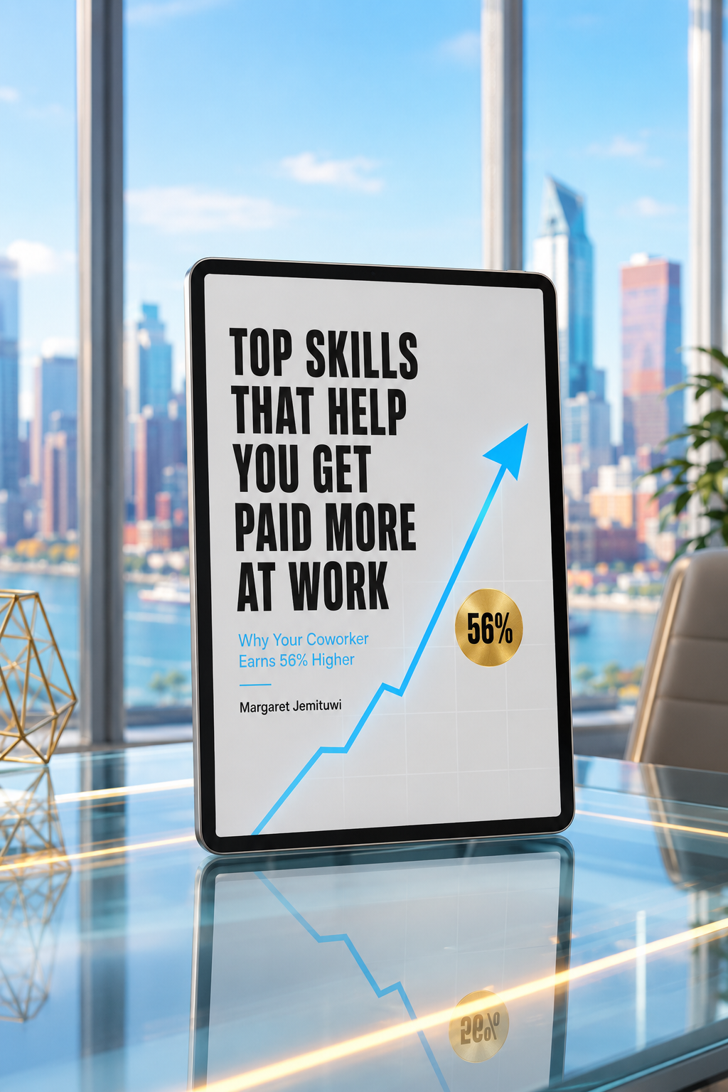 Top Skills That Help You Get Paid More at Work by Margaret Jemituwi, book mockup